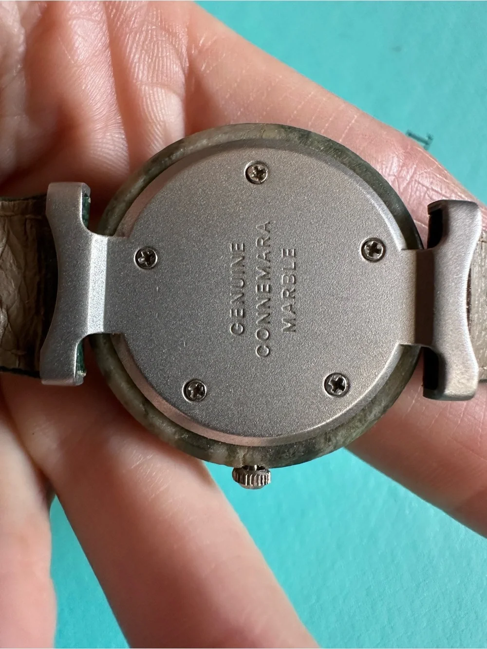 Vintage Connemara Marble Leather Band Watch Needs Battery